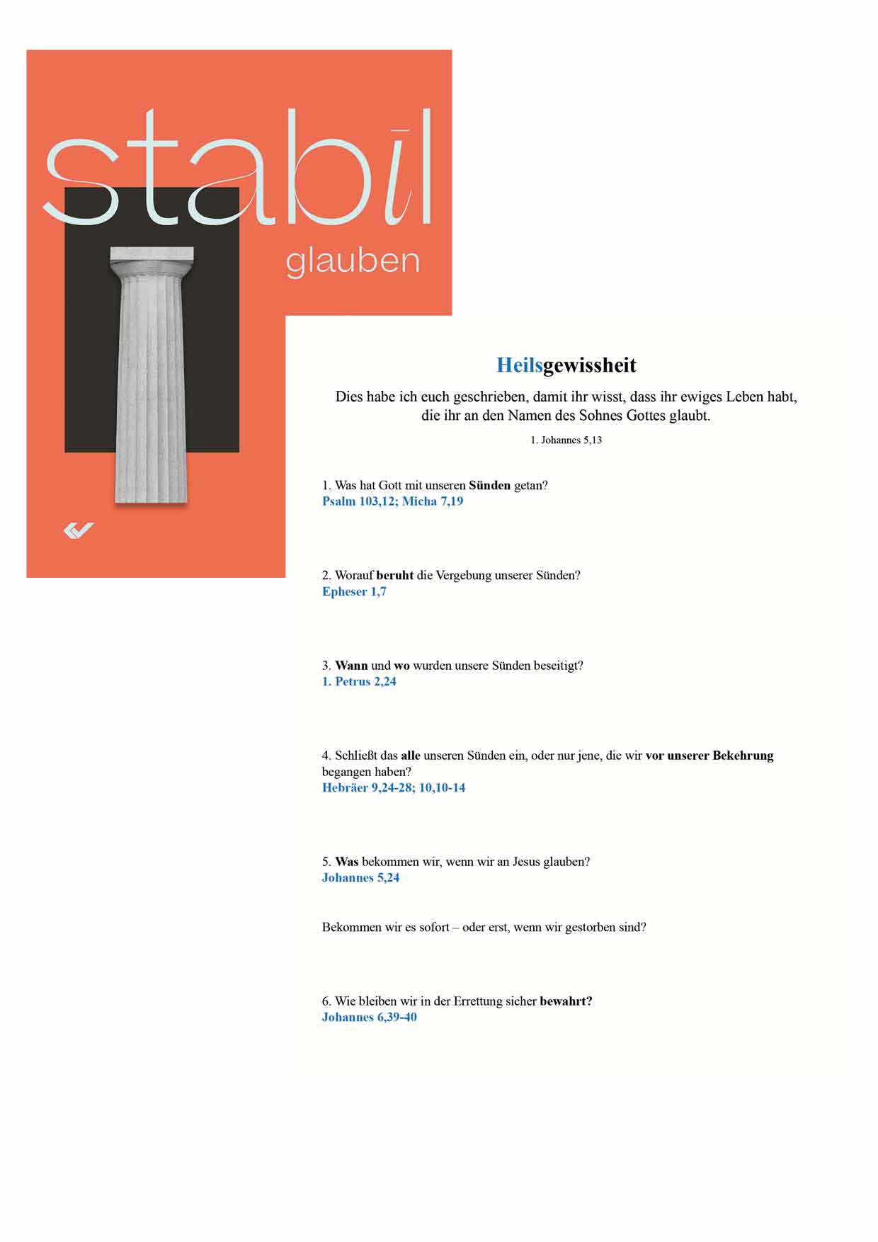 Stabil glauben – Heilsgewissheit-Fragen